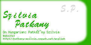 szilvia patkany business card